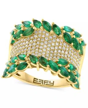 EFFY® Emerald (2-7/8 ct. t.w.) 
Diamond (1/2 ct. t.w.) Statement Ring in 14k Yellow Gold