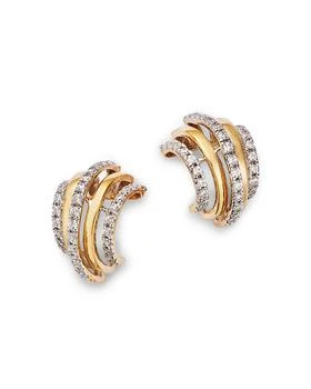 Bloomingdale's | Diamond Multi Row Hoop Earrings in 14K Yellow Gold, 0.50 tcw