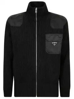 Prada | Prada Zip-Up High Neck Cardigan