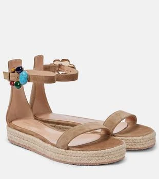 Gianvito Rossi | Embellished suede espadrille sandals
