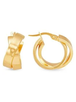 Saks Fifth Avenue | 14K Yellow Gold Crisscross Hoop Earrings