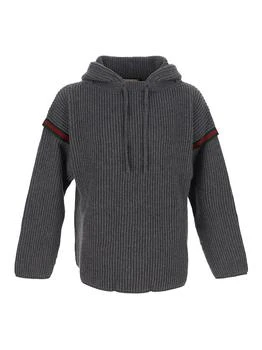 Gucci | Gucci Web Striped Drawstring Knit Hoodie