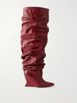 Balmain | Textured-leather Over-the-knee Boots  - IT37