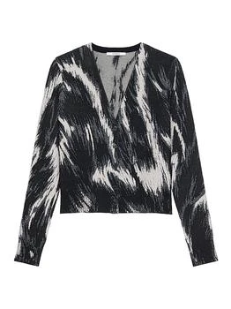 Givenchy | Cropped Knitted Cardigan with Animal Jacquard