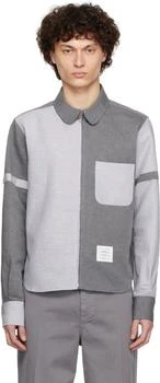 Thom Browne | Gray Round Hem RC Zip Up Shirt