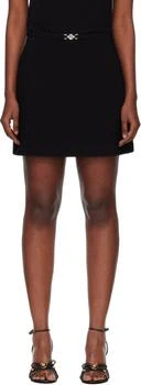 Versace | Black Double-Wool Crêpe A-Line Miniskirt