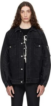 Sacai | Black Nylon Twill & Denim Jacket