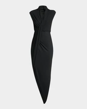 Balenciaga | Draped Sleeveless Asymmetric Midi Dress