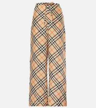 Burberry | Burberry Check silk wide-leg pants