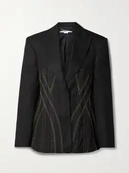 Stella McCartney | Topstitched Grain De Poudre Blazer  - IT44