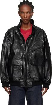 Black Zip Lamb Leather Jacket