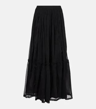 Yves Saint Laurent | Ruffled silk maxi skirt