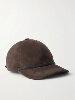 Brunello Cucinelli | Bead-embellished Suede Baseball Cap - Chocolate