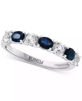Effy | EFFY® Blue & White Sapphire (1-1/10 ct. t.w.) Band in 14k White Gold. (Also available in Emerald and Ruby)