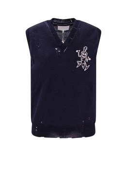 MAISON MARGIELA | Maison Margiela Logo Embroidered V-Neck Knitted Vest