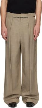 Taupe Pleated Trousers