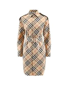 Burberry | Burberry Checked Belted Shirt Dress