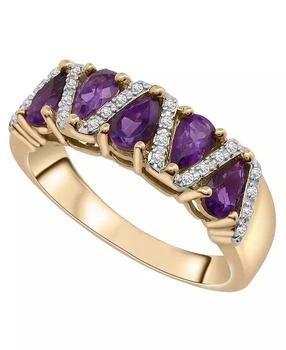 Macy's | Amethyst (1 ct. t.w.) & Diamond (1/10 ct. t.w.) Ring in 14k Yellow Gold