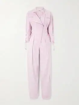 Isabel Marant | Irianna Lace-up Pleated Cotton-canvas Jumpsuit - Pastel pink