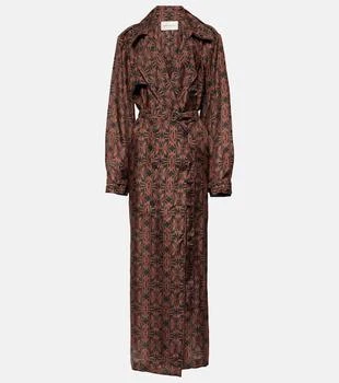 Dries Van Noten | Printed silk satin trench coat