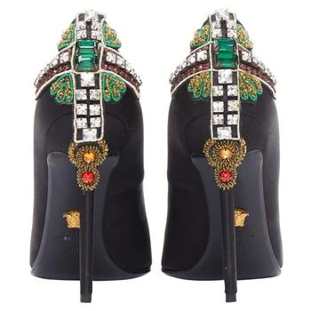 Versace | satin byzantine cross encrusted heels