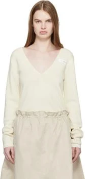 MM6 | Off-White V-Neck Wool Sweater