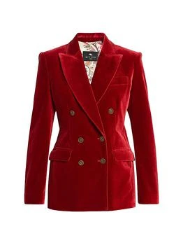 ETRO | Velvet Double-Breasted Blazer