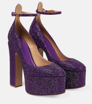 Valentino | Tan-Go embellished leather platform pumps