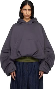 Dries Van Noten | Gray Draped Hoodie