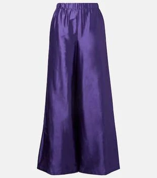 Max Mara | Avio high-rise silk satin wide-leg pants