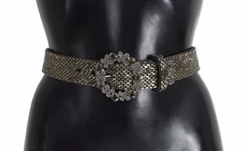 Dolce & Gabbana | Wide Crystal Buckle Sequined Women's Belt