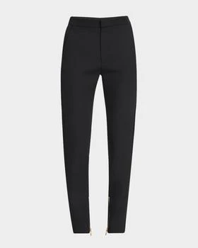 Balmain | Zip-Hem Satin-Stripe Slim-Leg Grain De Poudre Pants