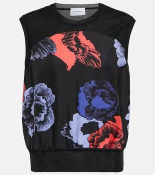 Salvatore Ferragamo | Floral wool and silk top