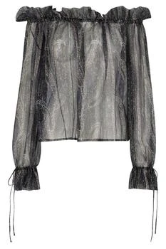 Yves Saint Laurent | Saint Laurent Ruffled Off-Shoulder Blouse