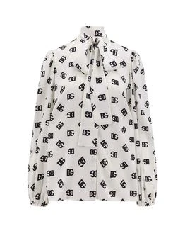 Dolce & Gabbana | Dolce & Gabbana All-Over DG Logo Printed Charmeuse Shirt