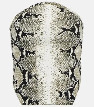 Khaite | Snake-print strapless top