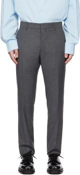 Gray Straight-Leg Trousers