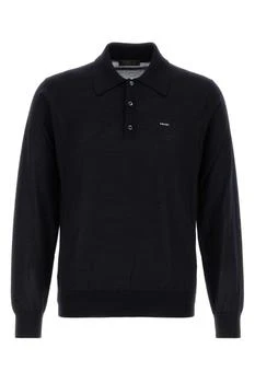 Prada | Prada Long-Sleeved Knitted Polo Shirt