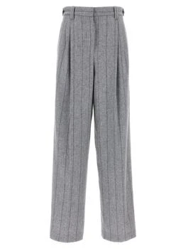 Brunello Cucinelli | Brunello Cucinelli Pleated Straight-Leg Striped Trousers