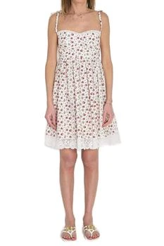 Dolce & Gabbana | Dolce & Gabbana Small Rose-Printed Short Poplin Dress