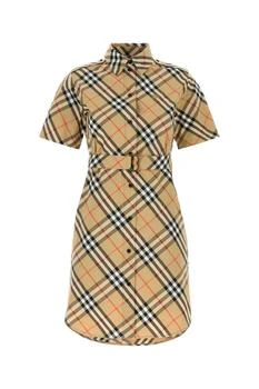 Burberry | Burberry Checked Belted Shirt Dress