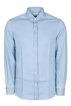 Brunello Cucinelli | Brunello Cucinelli Curved Hem Buttoned Denim Shirt