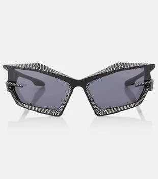 Givenchy | Giv Cut crystal-embellished shield sunglasses