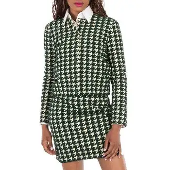 Burberry | Burberry Houndstooth Cotton-Blend Cardigan, Size Large