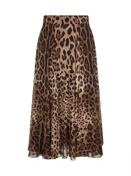 Dolce & Gabbana | Dolce & Gabbana Leopard Printed Chiffon Circle Skirt