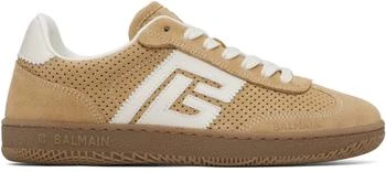 Balmain | Beige Suede Balmain Swan Sneakers