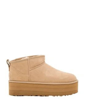 UGG Beige W Classic Ultra Mini Platform Suede Boots