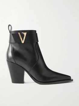 Versace | Embellished Leather Ankle Boots  - IT36