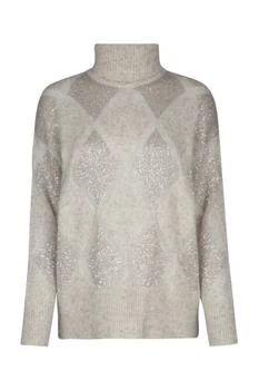 Brunello Cucinelli | Brunello Cucinelli Sequin Embellished Roll-Neck Jumper