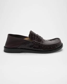 Loewe | Campo Croco Fold Penny Loafers